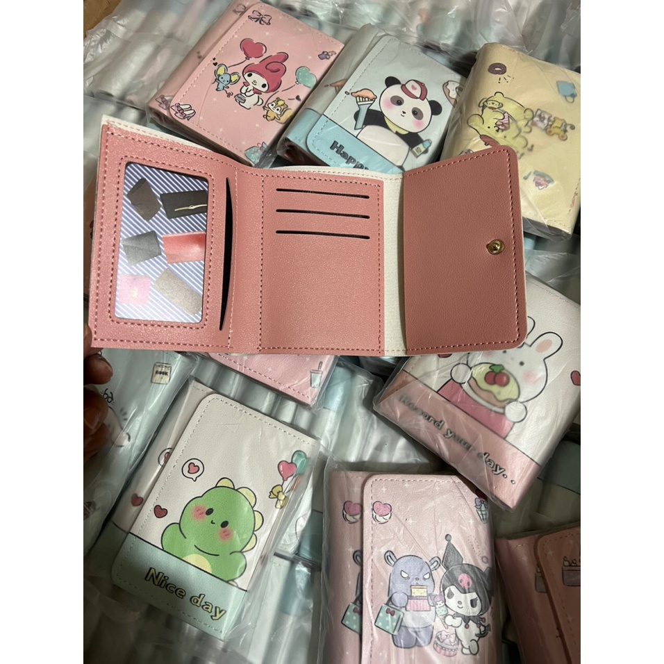 Ví Gấp Ngắn Mini Dành Cho Nữ In Hình Cực Đáng Yêu(hàng sẵn) gấp 3 ví nữ dê thương  ( Sỉ Hót)