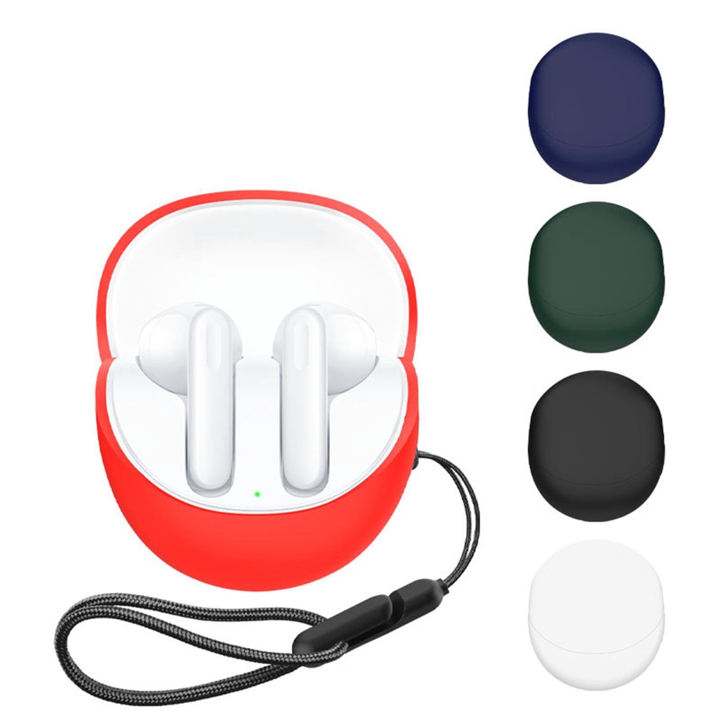 Vỏ Silicone Mềm Bảo Vệ Hộp Sạc Tai Nghe Không Dây Kèm Dây Đeo Cho Oppo Enco Air 3