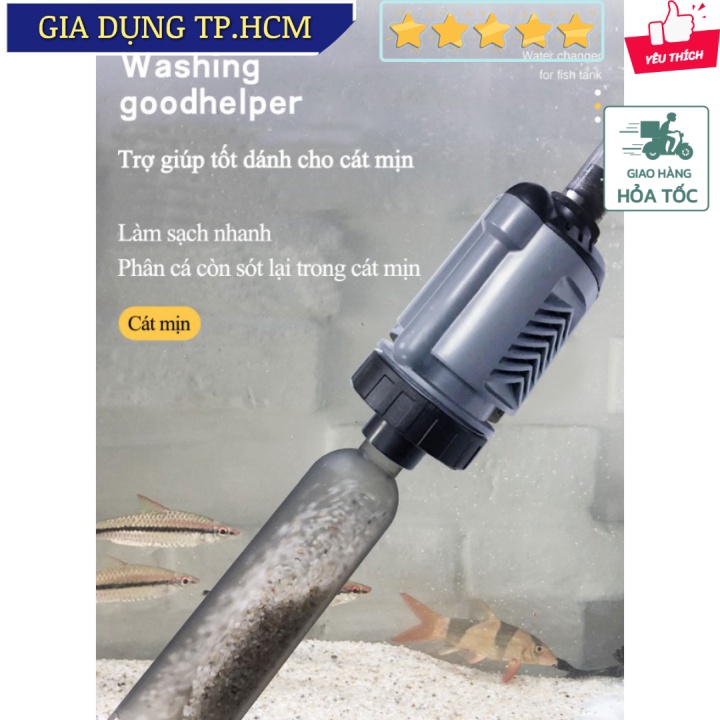 🆕 Máy thay nước bể cá, lọc cát sạc Ultra wash RELAXED EFFORT (Full Option)