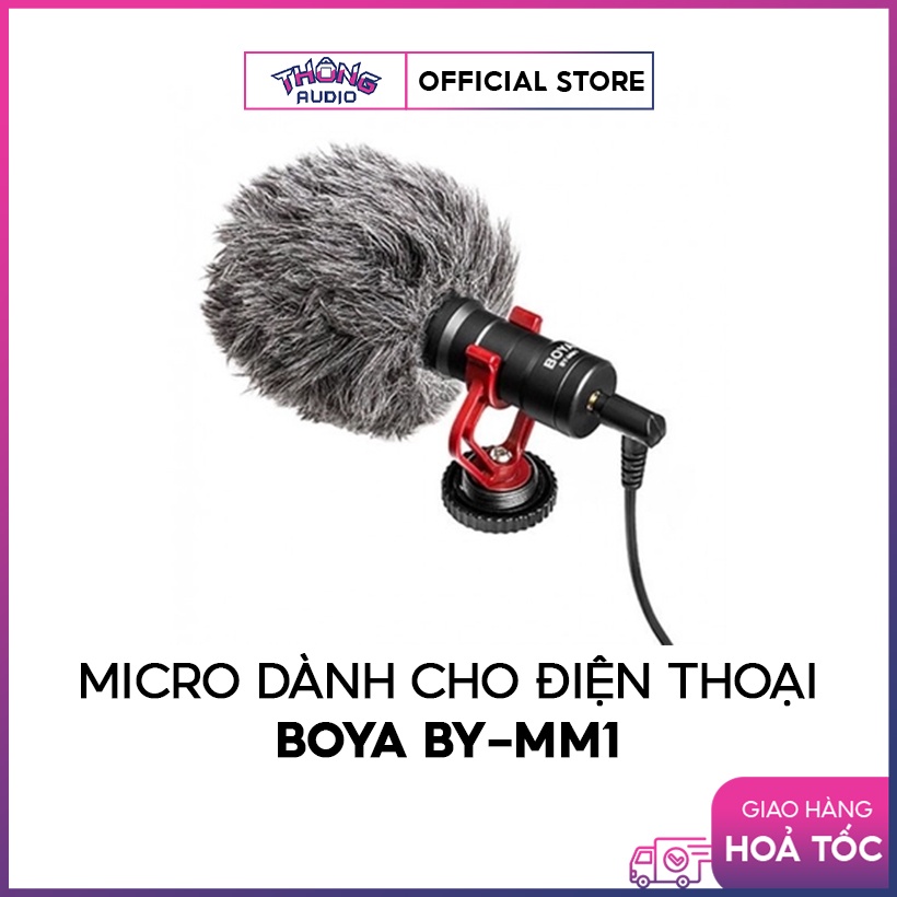 Micro dành cho điện thoại Boya BY-MM1 có kèm phụ kiện lọc gió