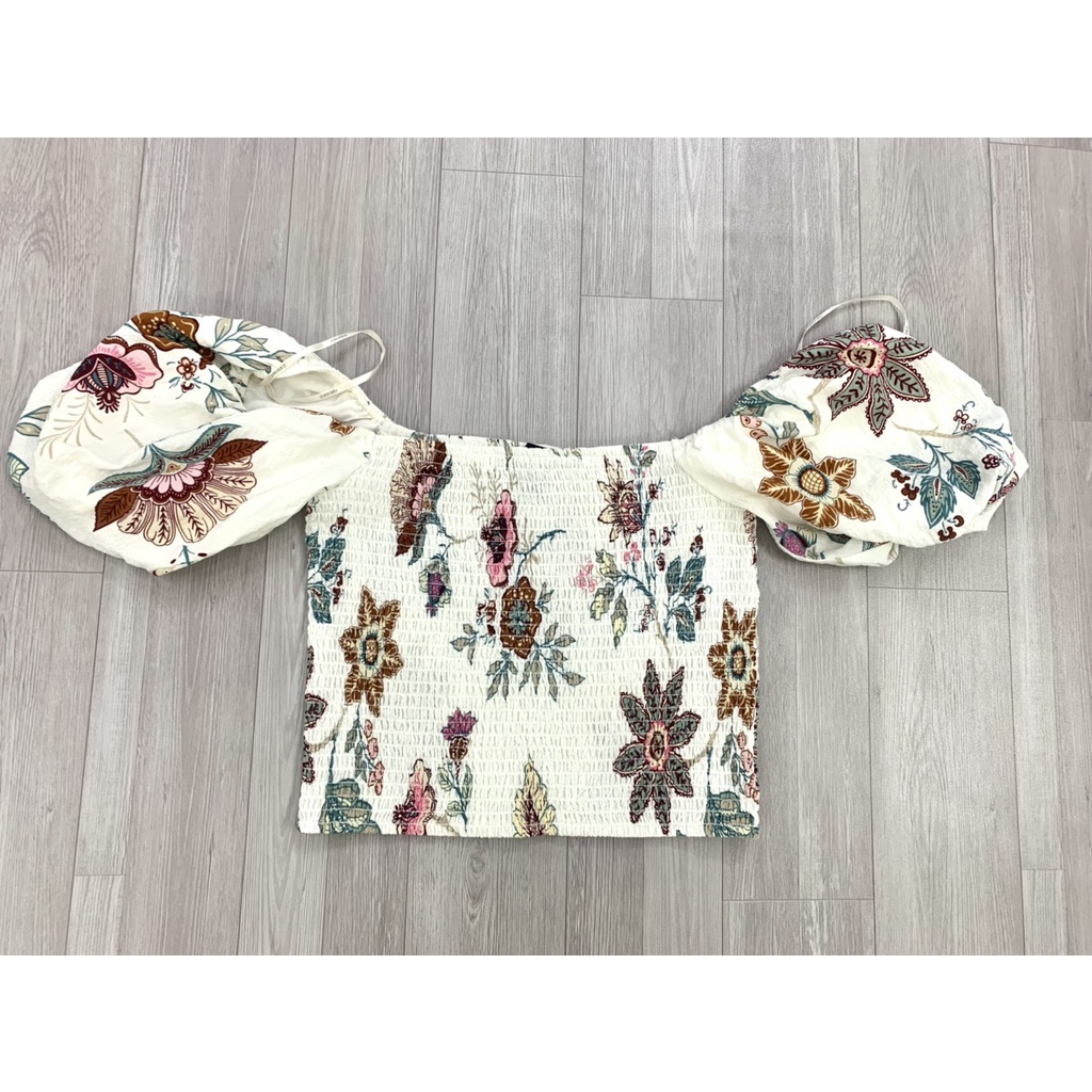 Áo Croptop Nữ Bông tay phồng vnxk 2mau hiệu Forever 21 vnxk chuẩn xịn