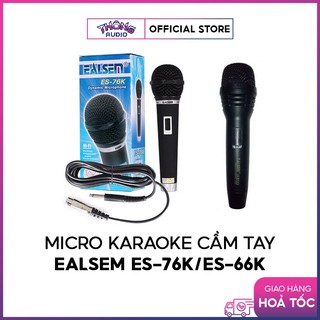 Micro karaoke cầm tay ealsem es-76k / es-66k chống hú tốt, bắt âm thanh nhạy