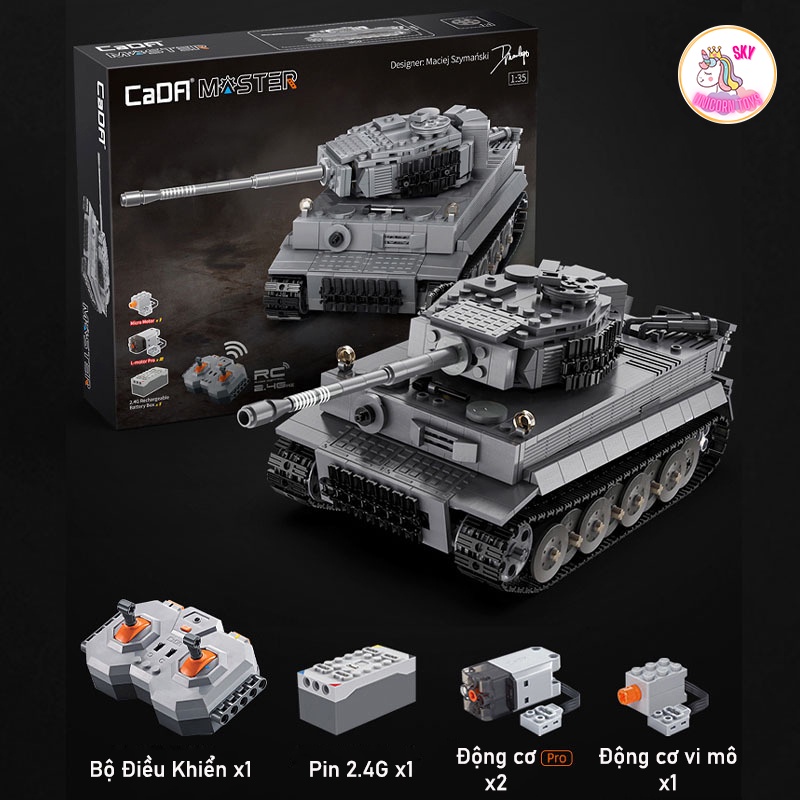 Đồ Chơi Lắp Ráp Technic Mô Hình Xe Tăng Chiến Đấu Tiger Tank Điều Khiển Từ Xa C61071 Gồm 925+PCS