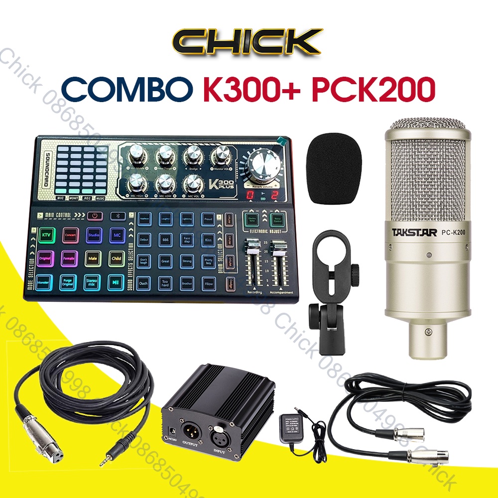 Combo Soundcard K300 & Mic Takstar PCK200, Combo Mic Thu Âm , Livestream ⚡BH 1 NĂM⚡ Âm Thanh Cực Hay, Dễ Sử Dụng | BigBuy360 - bigbuy360.vn