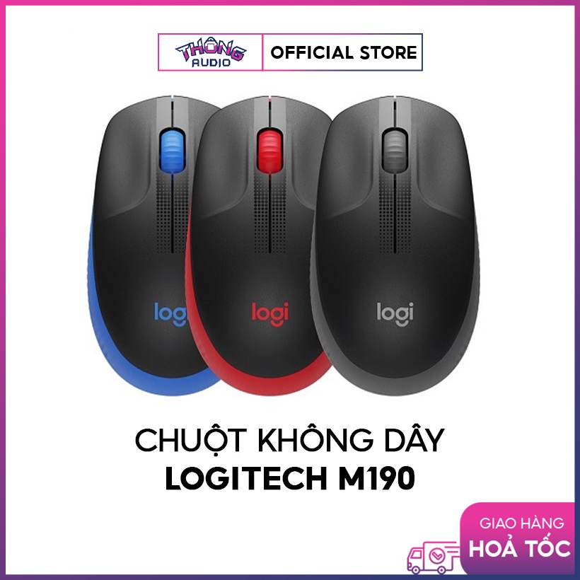 Chuột không dây Logitech M190 có 3 màu - sử dụng USB receiver - Bảo hành 12 tháng chính hãng