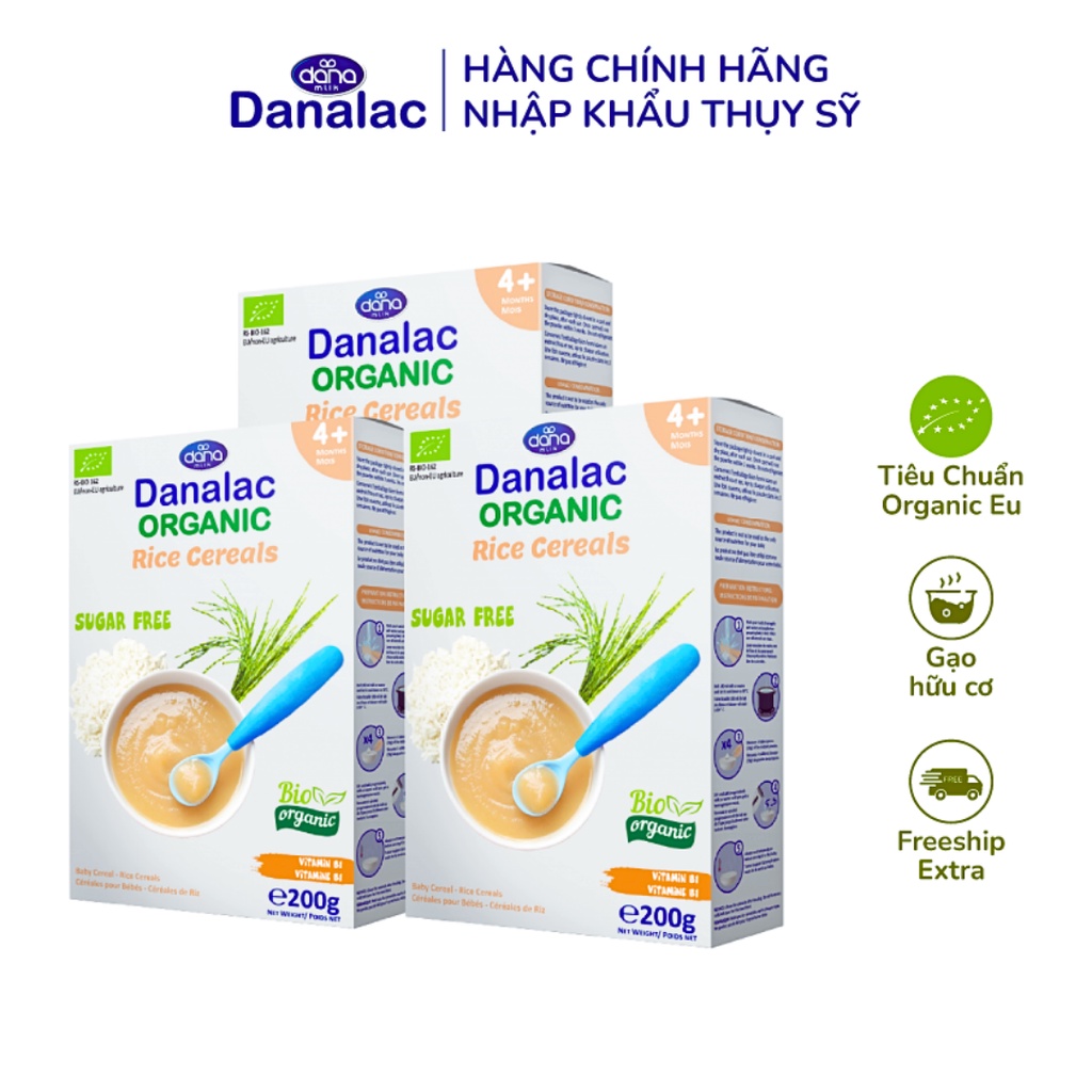 Bột Ăn Dặm Danalac Vị Gạo Hữu Cơ Tiêu Chuẩn Organic EU Date 2024| NHẬP KHẨU NGUYÊN HỘP THỤY SỸ