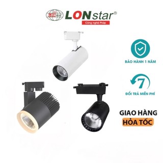 Combo 3 đèn rọi và 1 thanh ray 1 mét LONstar Led COB chiếu điểm ánh sáng trắng,vàng,trung tính công suất 20W,30W