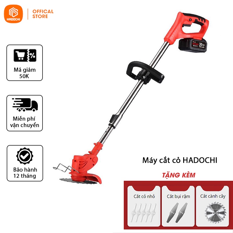 Máy Cắt Cỏ Cầm Tay Chạy Pin HADOCHI Máy Phát Cỏ Mini Dụng Cụ Làm Vườn Tiện Ích Tặng Bộ Lưỡi Cắt Bảo Hành 12 Tháng