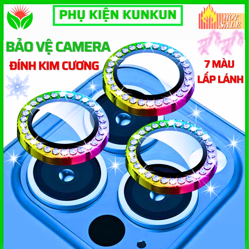 Cường lực bảo vệ camera iphone 15 ProMax 15 Plus 11 pro max 12 pro max 13 pro max 14 pro max Mắt cam đính đá kim cương