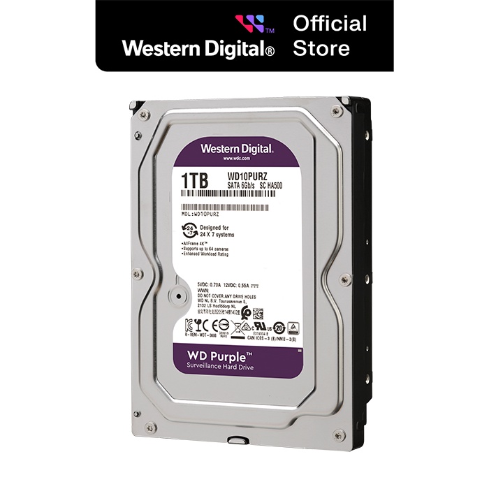  Ổ Cứng HDD Western Digital WD PURPLE 1TB/64MB/5400rpm/3.5'' - WD10PURZ/WD10PURX