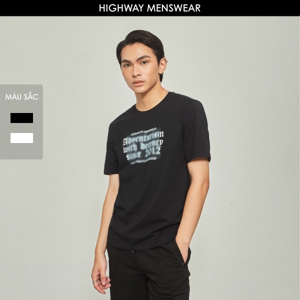 Áo thun ngắn tay nam thoáng mát Highway Menswear Adventurism Đen