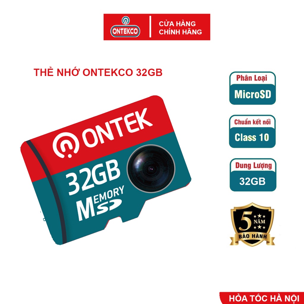 Thẻ nhớ Chính hãng ONTEKCO 32GB/ Thẻ Nhớ YOOSEE 32GB Micro SDHC Dùng Cho Camera