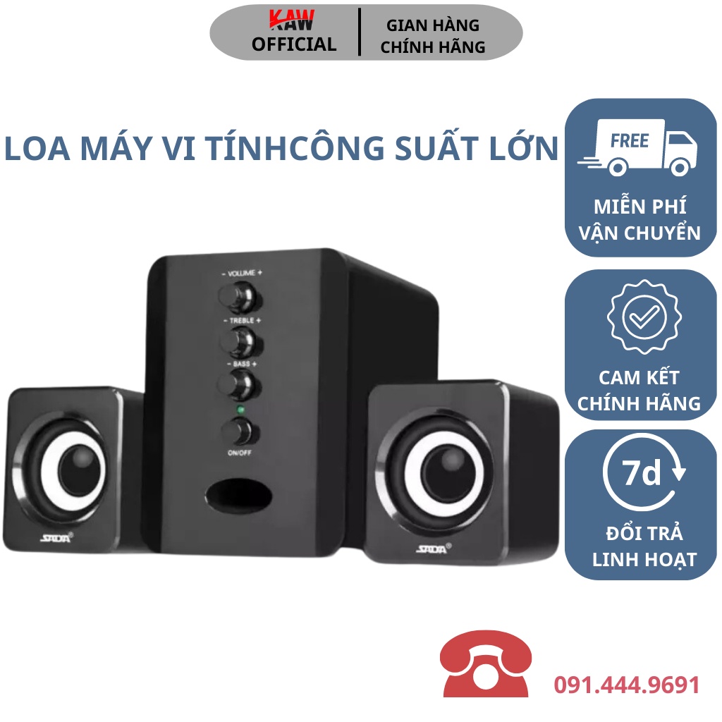 Bộ 3 Loa Máy Tính USB KAW D202 Bass Căng- Âm Thanh Sống Động - Bảo Hành 12 Tháng Toàn Quốc | BigBuy360 - bigbuy360.vn