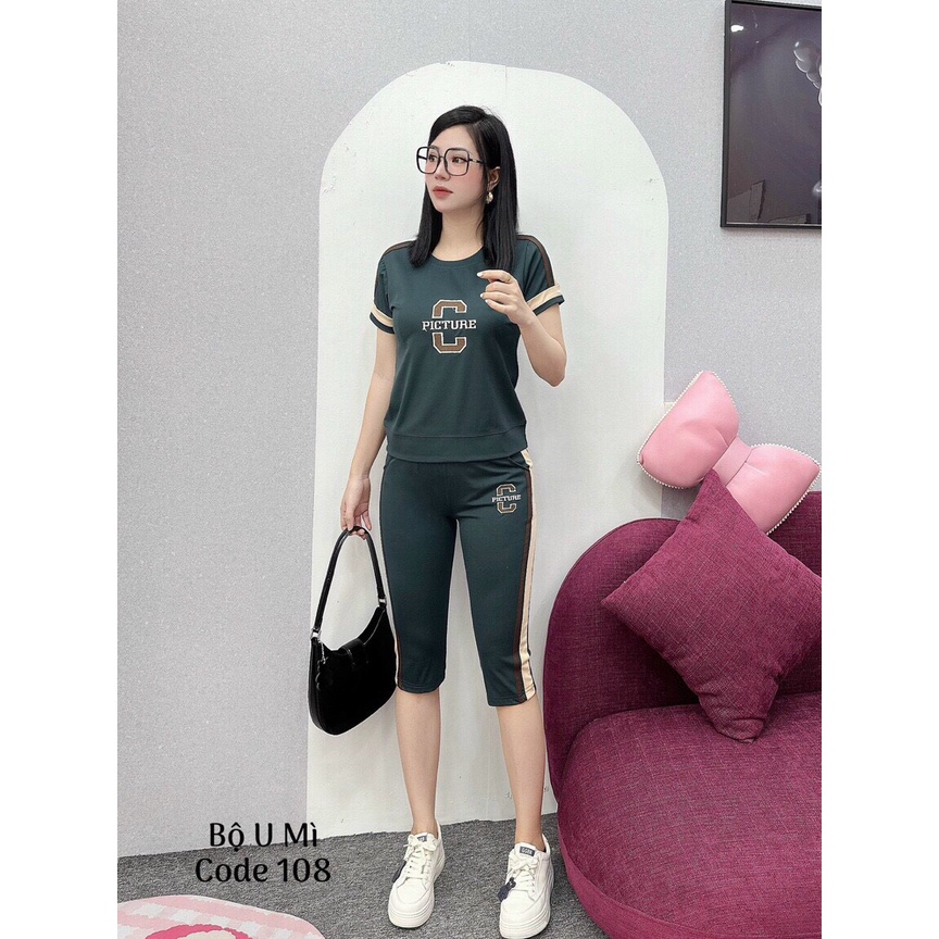 Sét bộquần áo nữ cotton ngắn tay quần ngố cao cấp phối màu cực đỉnh. Sét bộ mặc nhà, đi chơi cho nữ năng động