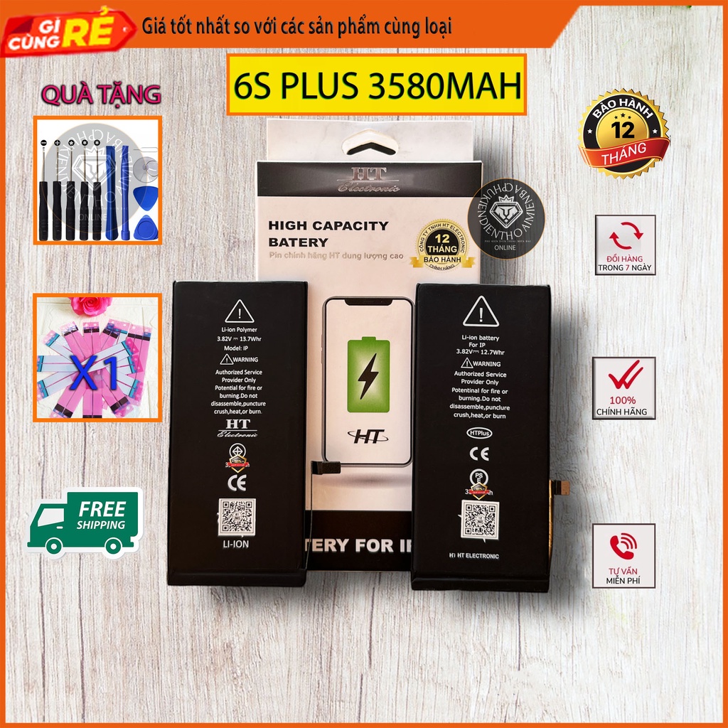 Pin 6s plus Dung Lượng Cao HT Electronic bảo hành12 THÁNG - lỗi 1 đổi 1 HT Electronic - pin 6splus