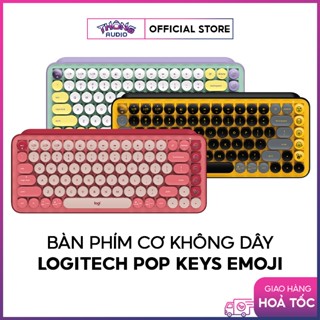 Bàn phím cơ không dây Logitech POP Keys Emoji - gõ nhẹ - có 3 màu sắc bắt mắt - độ bền cao- Hàng chính hãng