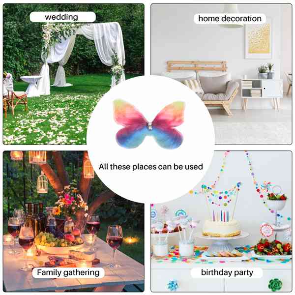 Set 50 Bươm Bướm Bằng Vải Organza Màu Sắc Gradient 38Mm Dùng Để Trang Trí Búp Bê