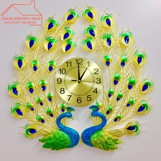 Đồng Hồ Treo Tường Trang Trí Chim Công Uyên Ương TP-029G (Hàng Chính Hãng Loại 1)