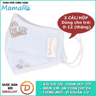 Bộ 3 cái khẩu trang nano bạc kháng khuẩn vải sợi tre cho bé từ sơ sinh đến 5 tuổi Mamaru - Diệt khuẩn, hút ẩm tốt, kháng