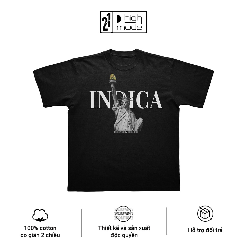 Áo thun HIGHMODE "INDICA" - Form Boxy Oversize, 100% cotton 2 chiều, unisex nam nữ