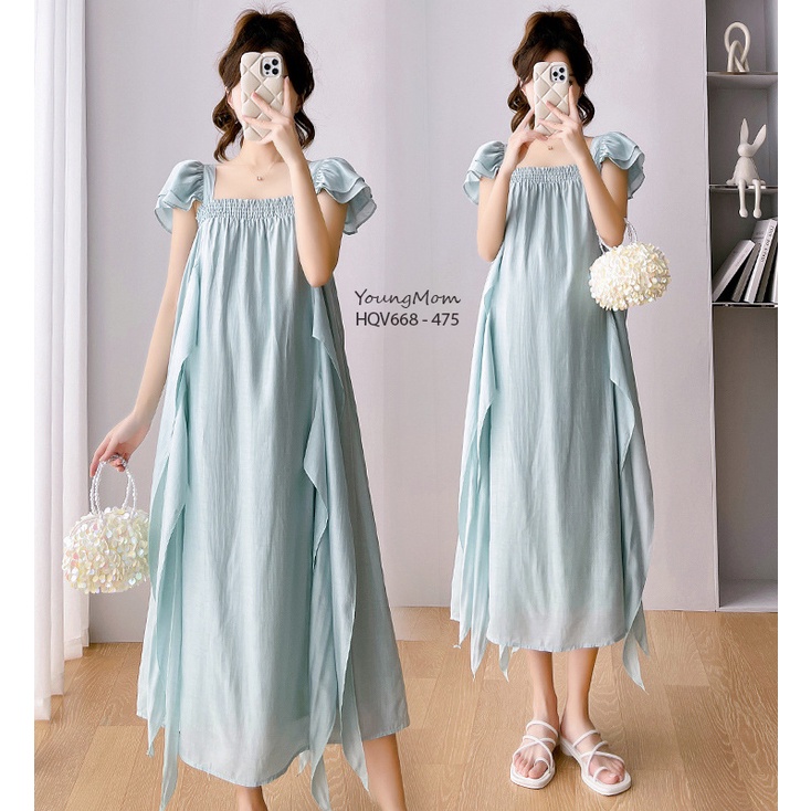 Đầm bầu HQV668 hàng nhập cao cấp shop Young Mom