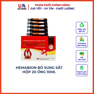 Hemabion bổ sung sắt, hoa mắt chóng mặt do thiếu sắt, giúp cho quá trình tạo máu tốt hơn