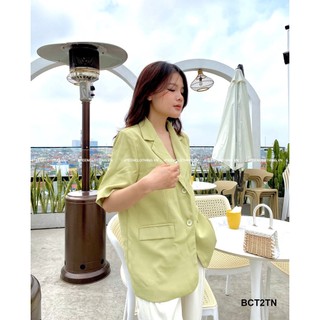 Áo blazer cộc tay 2 túi nắp vintage