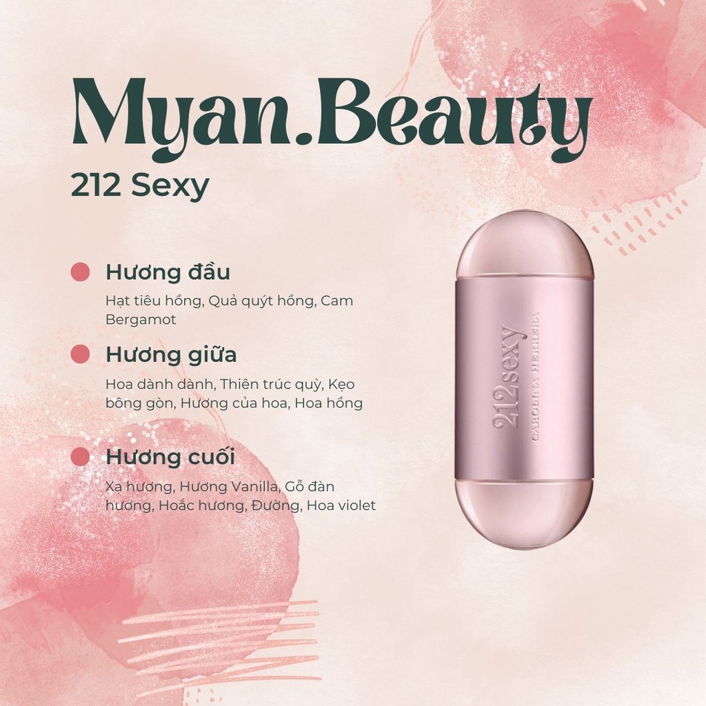 Nước Hoa Nữ 212 Sexy EDP Dung Tích 100ml - Dầu Thơm Nữ Hương Quyến Rũ Gợi Cảm Ấn Tượng