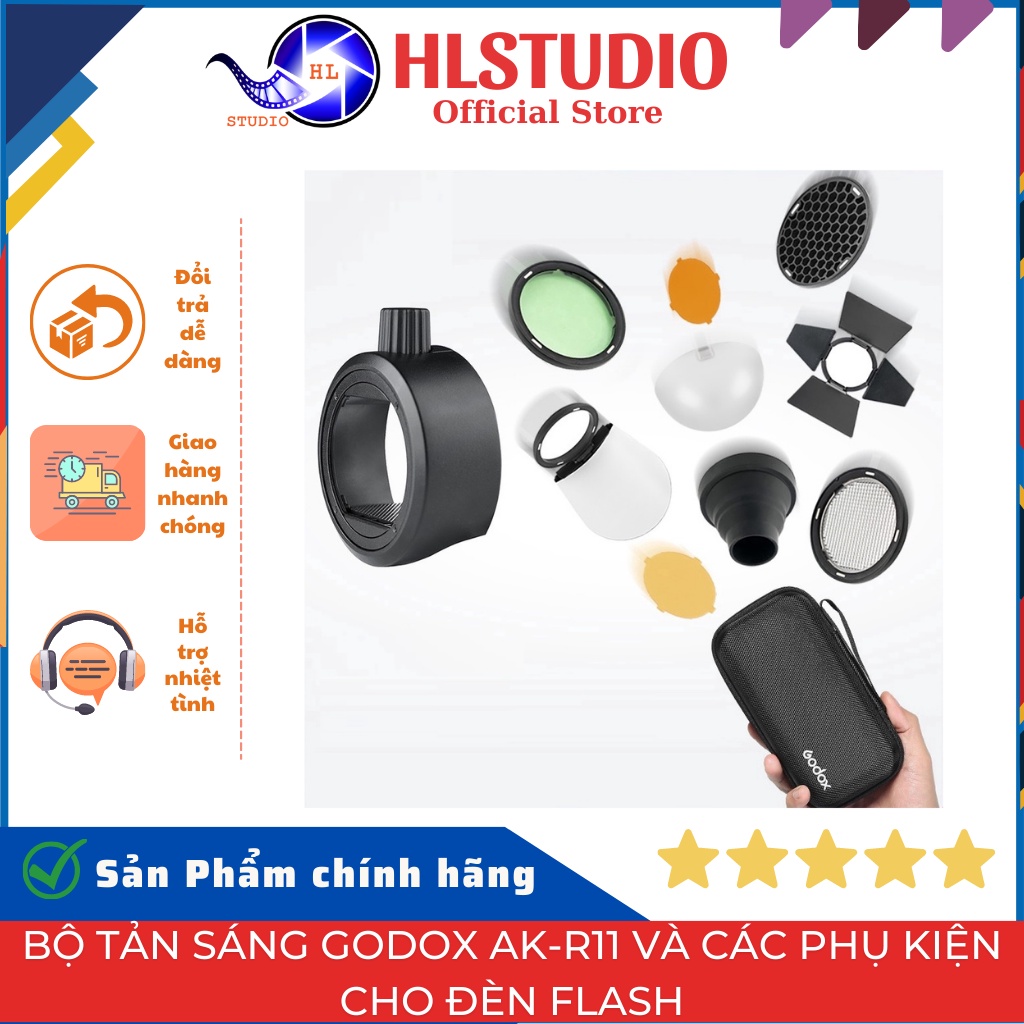 Bộ tản sáng godox AK-R11 Và các phụ kiện cho đèn flash HL Studio