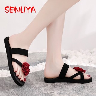 Dép Xỏ Ngón Đính Hoa Phong Cách Bohemian Cho Nữ