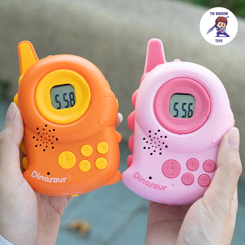 Bộ Đàm Khủng Long Mini Đồ Chơi Theo Cặp Có Sticker Kết Nối Nghe Gọi 300m Nhiều Màu Sắc Cho Bé Trai Bé Gái