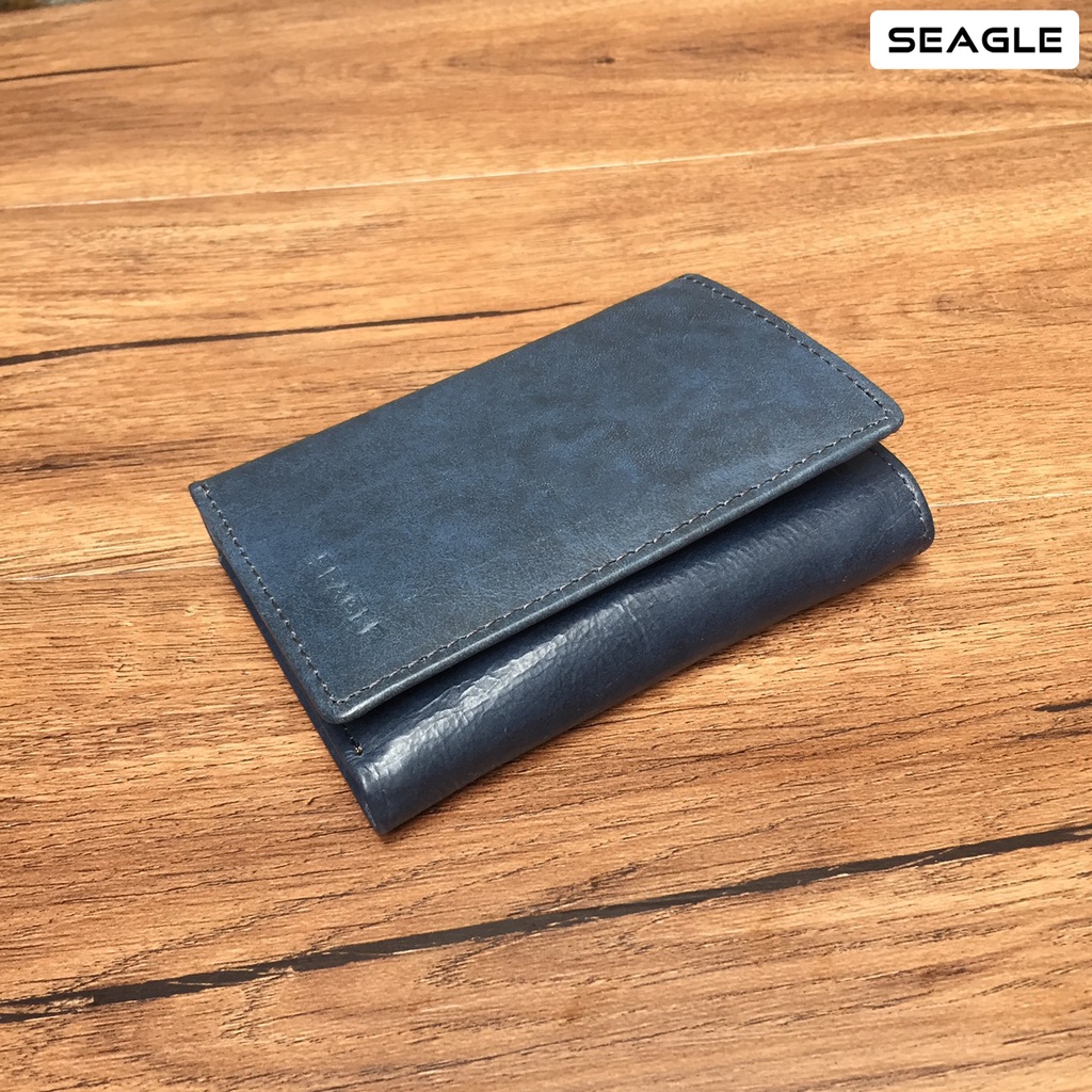 Bóp ví nam gấp 3 nhỏ gọn da bò thật SEAGLE S1V14