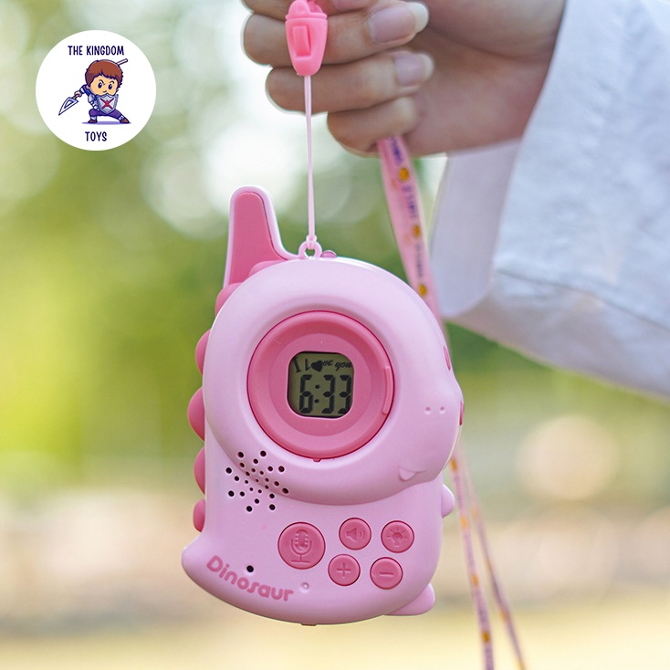 Bộ Đàm Khủng Long Mini Đồ Chơi Theo Cặp Có Sticker Kết Nối Nghe Gọi 300m Nhiều Màu Sắc Cho Bé Trai Bé Gái