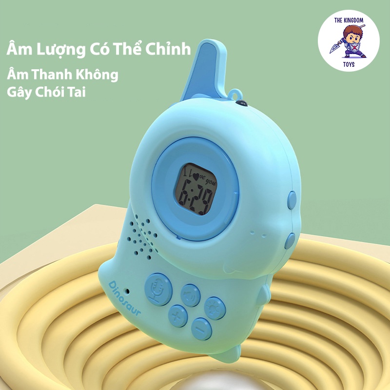 Bộ Đàm Khủng Long Mini Đồ Chơi Theo Cặp Có Sticker Kết Nối Nghe Gọi 300m Nhiều Màu Sắc Cho Bé Trai Bé Gái