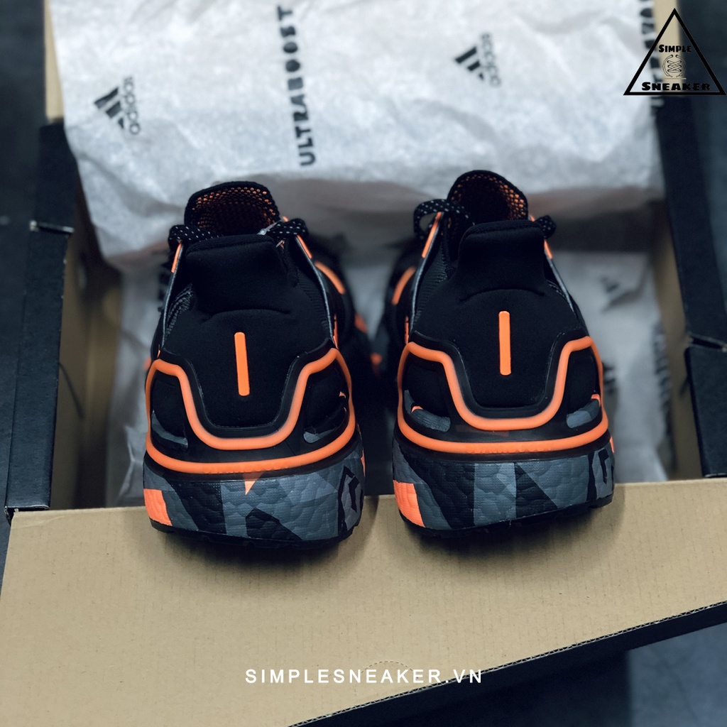 Giày Adidas Ultraboost 20 Chính Hãng 🔴SIMPLE SNEAKER🔴 Giày Chạy Bộ Gym Nam Ultra boost 20 Black Signal Orange