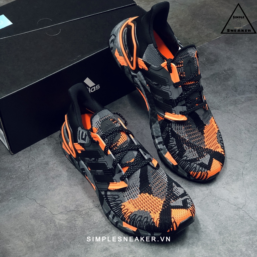 Giày Adidas Ultraboost 20 Chính Hãng 🔴SIMPLE SNEAKER🔴 Giày Chạy Bộ Gym Nam Ultra boost 20 Black Signal Orange