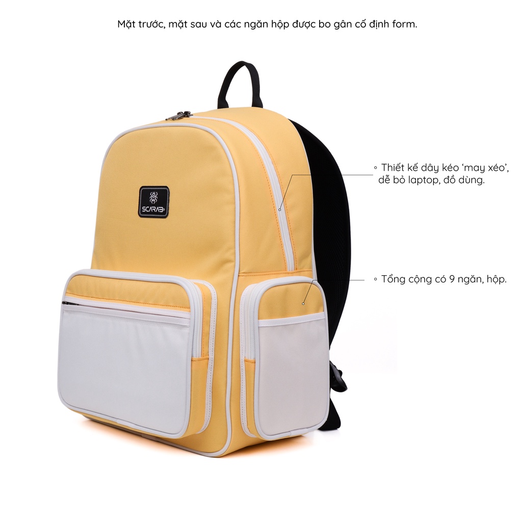 Scarab Estate Backpack Unisex - Balo Đi Học Thời Trang, Đựng Vừa Laptop 15,6inch(mỏng)