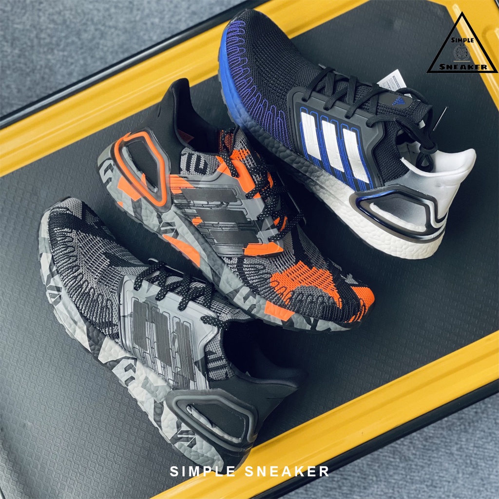 Giày Adidas Ultraboost 20 Chính Hãng 🔴SIMPLE SNEAKER🔴 Giày Chạy Bộ Gym Nam Ultra boost 20 Black Signal Orange