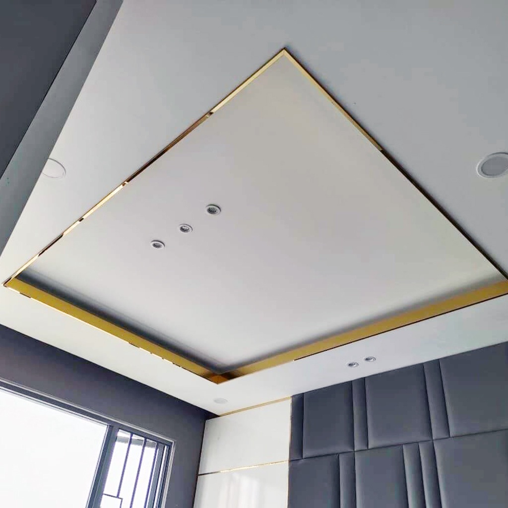 Nẹp la inox , la inox dán tường vàng gương