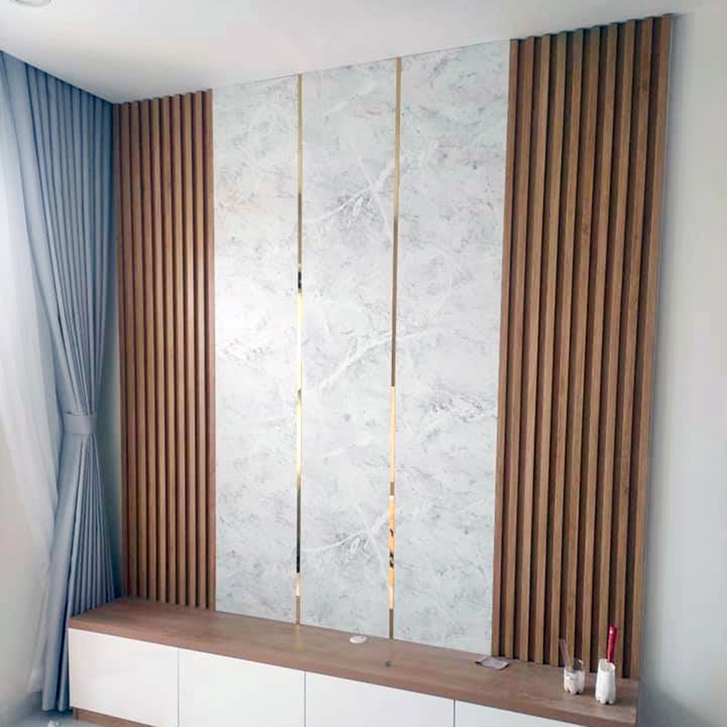 Nẹp la inox , la inox dán tường vàng gương