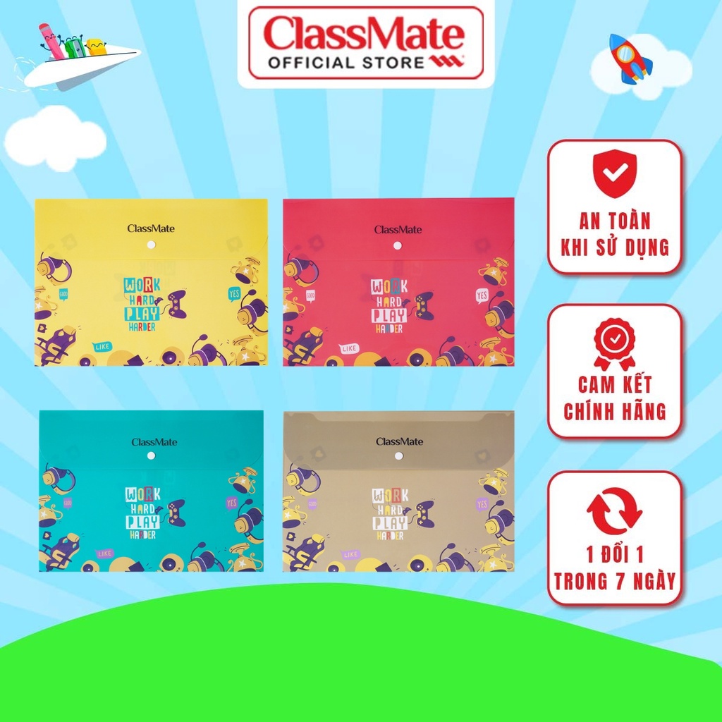 Túi Đựng Tài Liệu Clear Bag CLASSMATE Thiết Kế Gaming, Cúc Bấm Tiện Lợi, Chất Liệu Nhựa Cao Cấp CL-CBF02 (360x260mm)