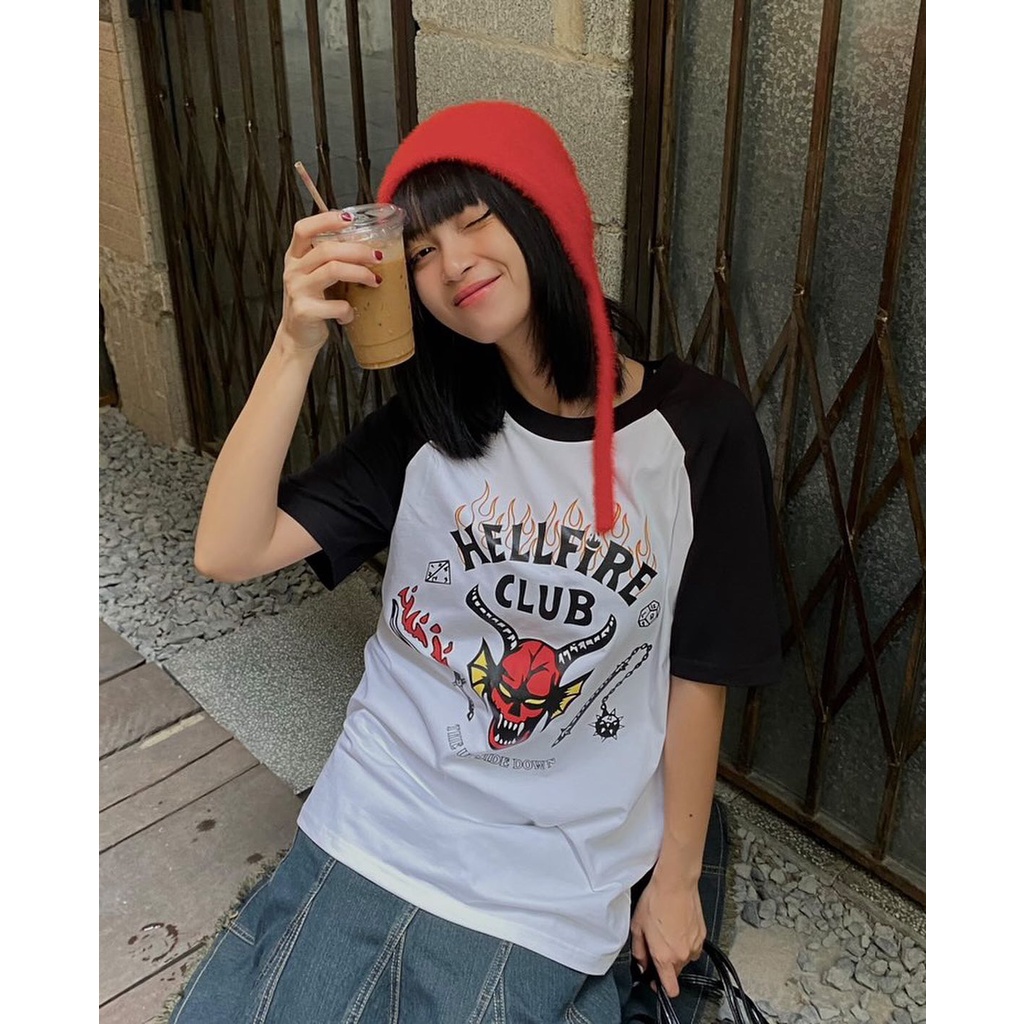 Áo thun Hell Fire Club phim Stranger Things oversize form rộng, chất liệu thoải mái thoáng mát