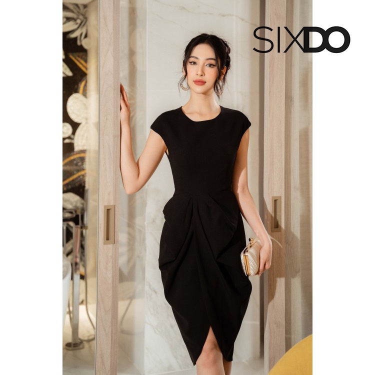 Đầm nhúm eo xẻ tà thời trang SIXDO
