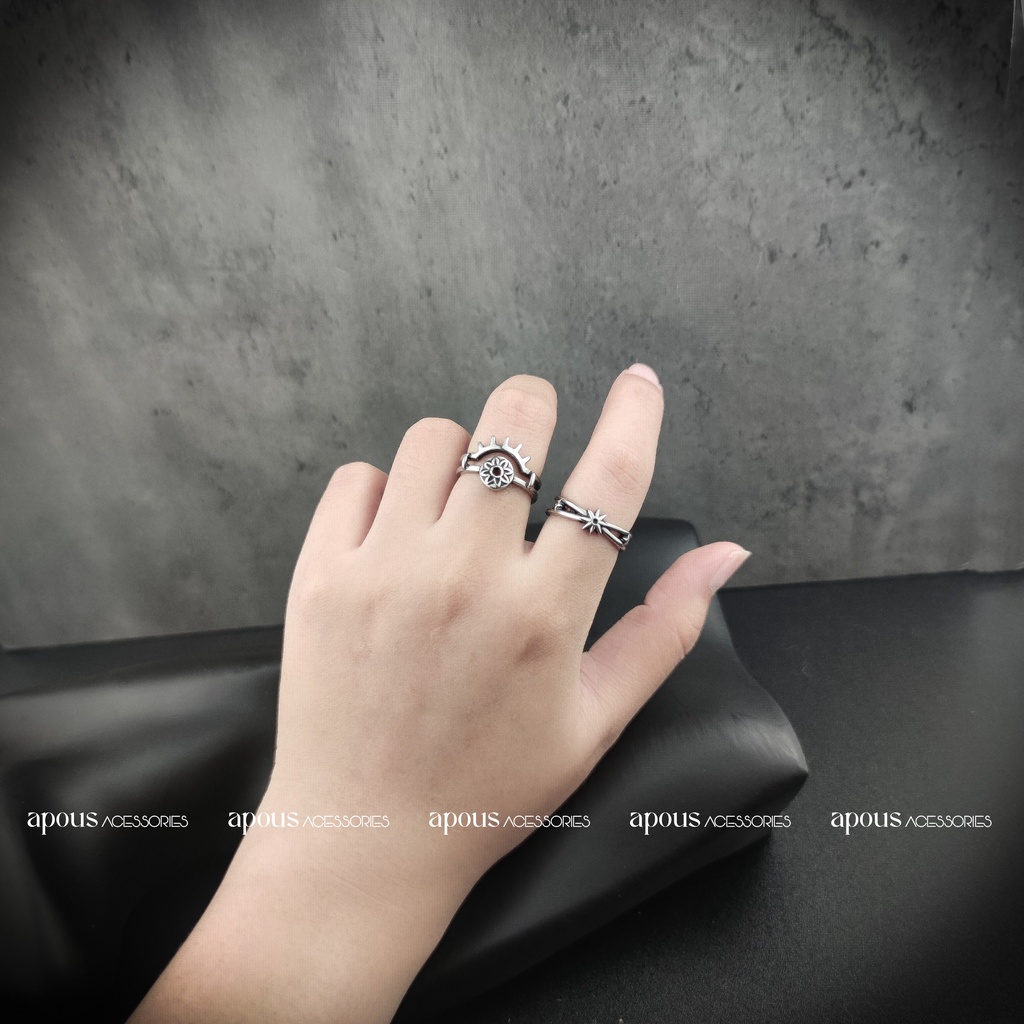 Nhẫn nam nữ Gothic Style Freesize N077 - Thép Titan - Phụ kiện trang sức Unisex Apous