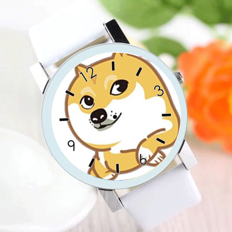Đồng hồ đeo tay nam nữ IN HÌNH Doge chú chó hài hước đáng yêu vui nhộn anime chibi tiện lợi