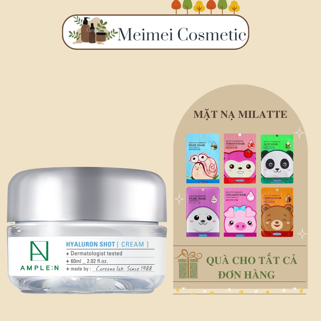Kem Dưỡng Ẩm Dành Cho Da Khô Ample:N Hyaluron Shot Cream 60ml