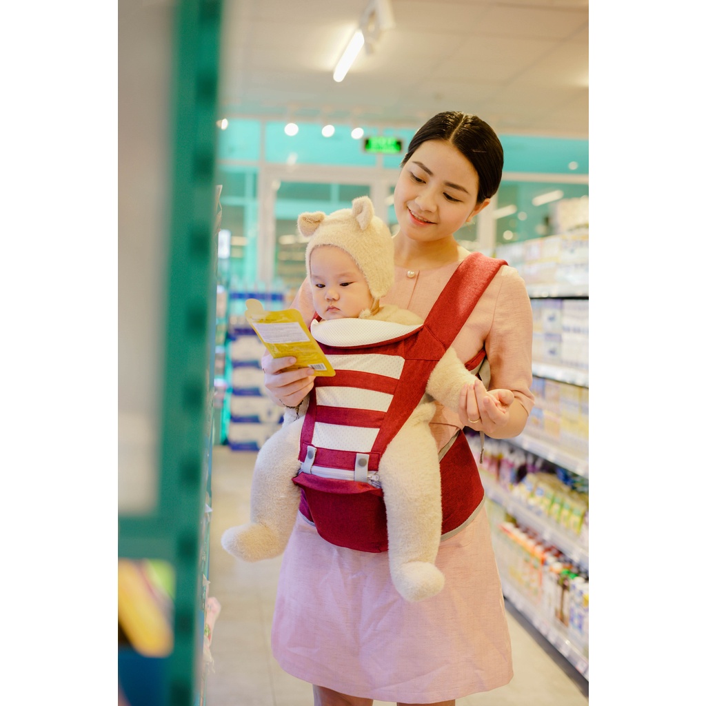 Địu Em Bé, Địu Đa Năng Nhiều Tư Thế Cho Bé Thoáng Khí Đa Năng Có Ghế Ngồi,Chống Gù An Toàn Cho Bé Từ 3 đến 36 Tháng