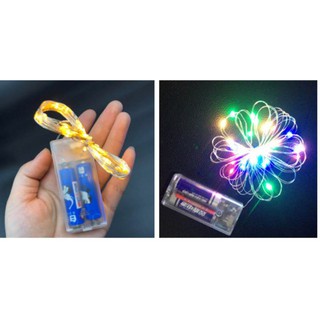 Đèn LED trang trí có sẵn pin dây đồng đom đóm hộp vuông 3 chức năng