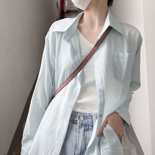 Áo khoác sơ mi cardigan mỏng chống nắng thời trang xuân hè cho nữ