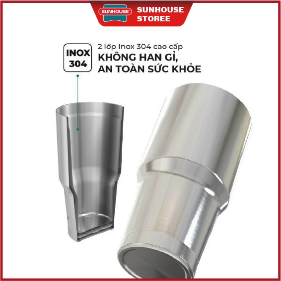 BÌNH GIỮ NHIỆT INOX 304 SUNHOUSE 900ML KS-TU900I